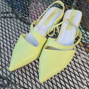 Franco Sarto Green Heeled Slingbacks